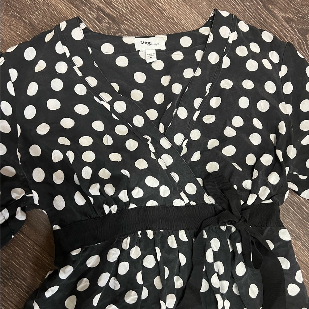 Mimi Maternity Polka-dot Blouse